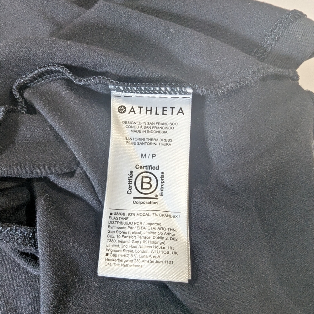 Athleta Santorini Thera Black Sleeveless Dress Size Medium - Picture 4 of 5